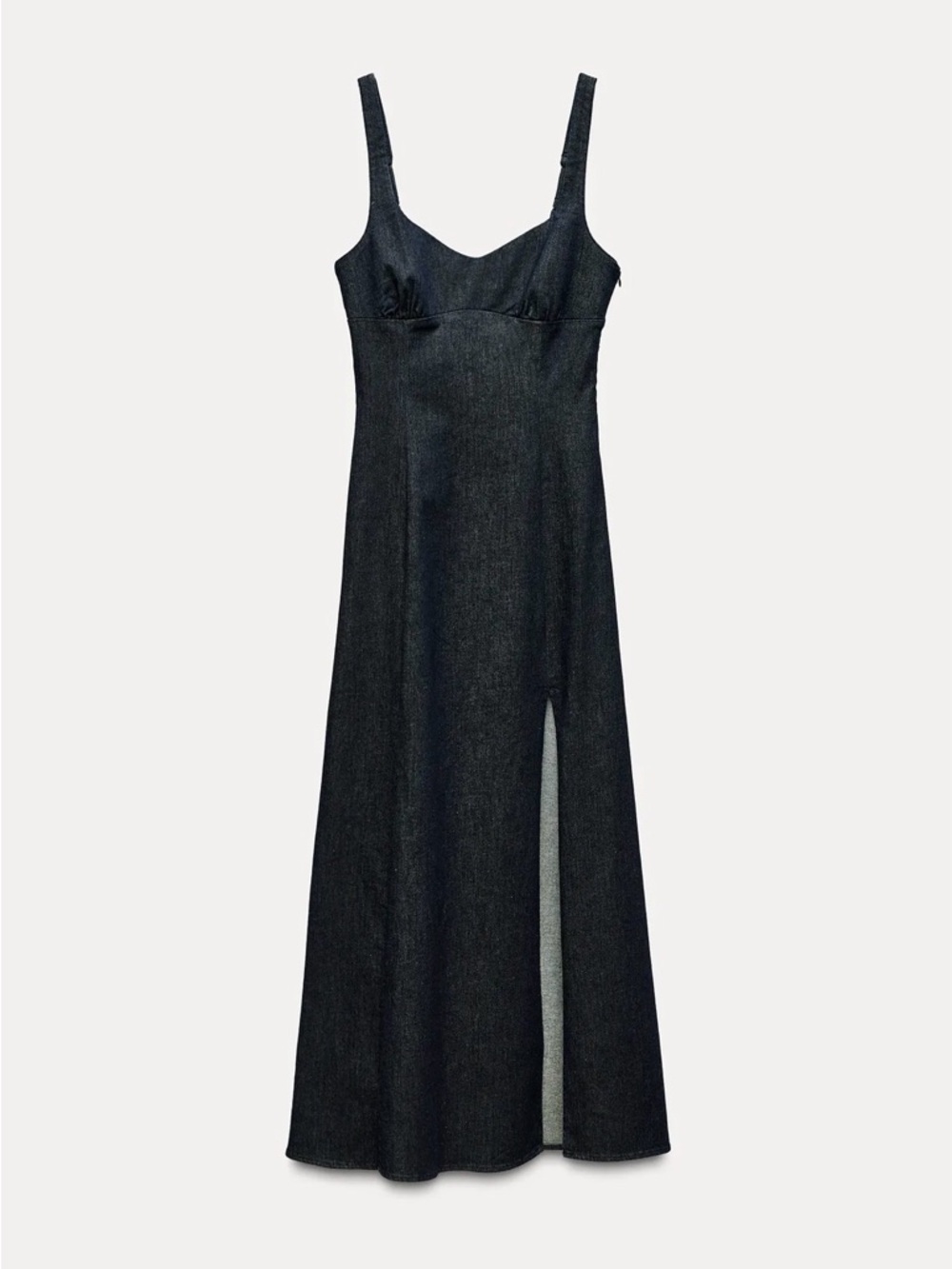 Zara Sleek Navy Maxi Slip Dress with Side Slit